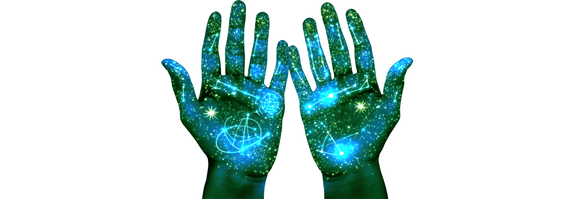 Palm reading, a hand covered with lines suggesting fortune telling using palmistry.